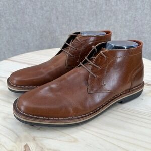 Steve Madden Harken 247 Cognac Brown Leather Chukka Boots 8 Ankle Lace Up